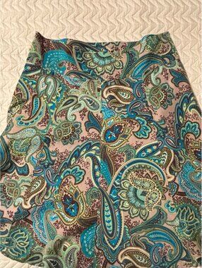 Maxi Stretch Paisley Patterned Skirt with Stretch Cotton Spn